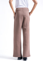 Fleece Wide Leg Pant with Pocket - Taupe