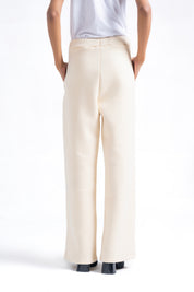Fleece Wide Leg Pant with Pocket - Off White