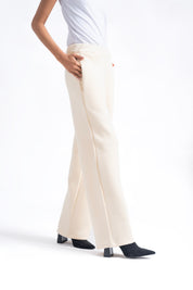 Fleece Wide Leg Pant with Pocket - Off White