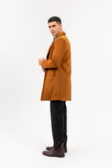 Men's Wool Coat - Mustard Brown