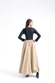 Bubble Hem Skirt - Dark Beige