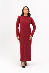 Long Fleece Dress - Maroon