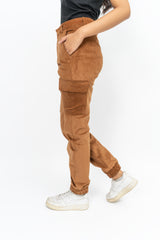 Jogger pant in Corduroy - Brown
