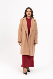 Double Breasted Wool Coat - Camel