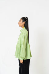 Collared Ruffle Shirt - Pistachio