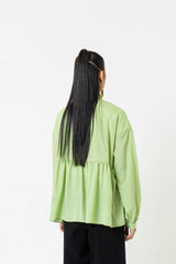 Collared Ruffle Shirt - Pistachio