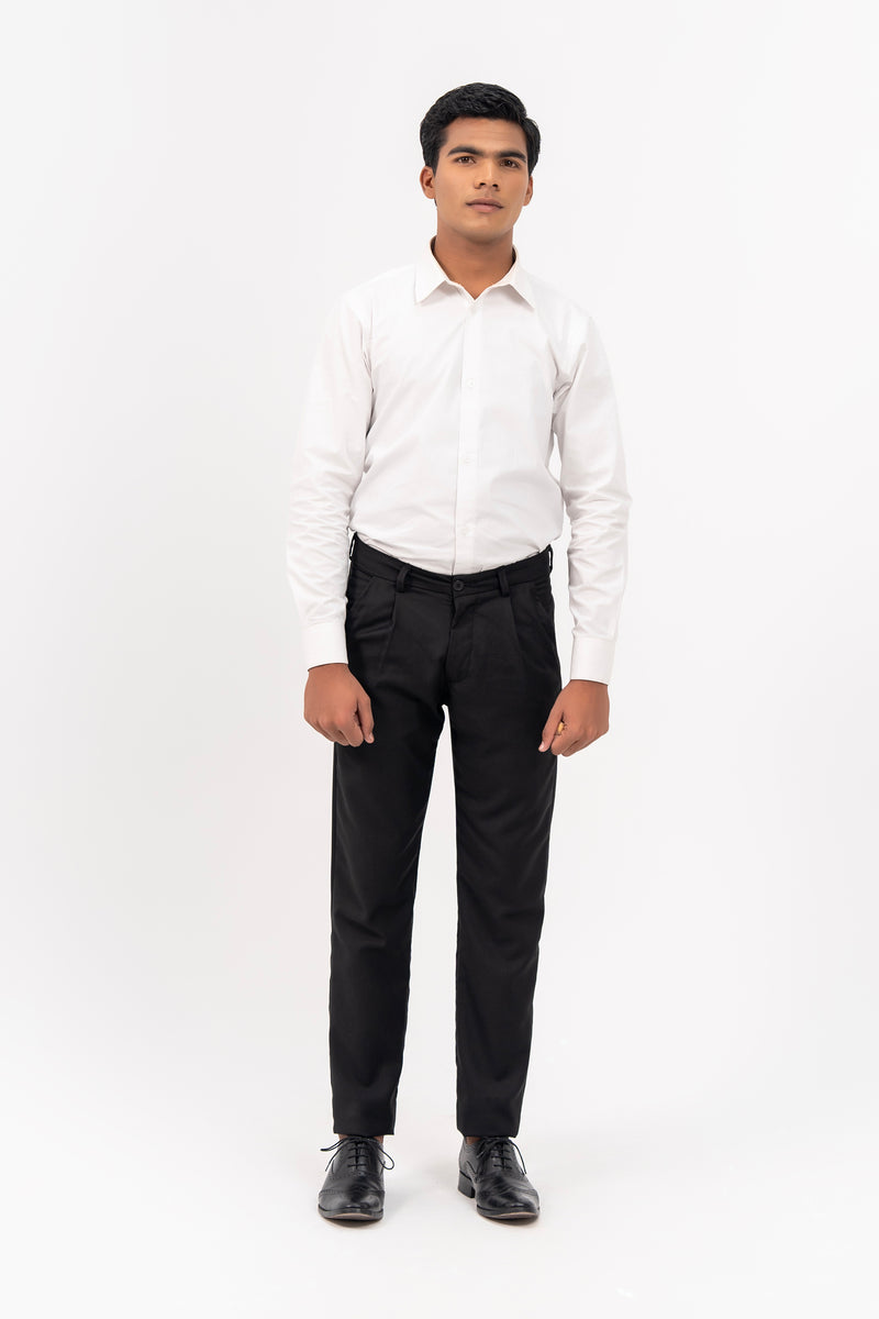 Men's Pleated Straight Pant - Black