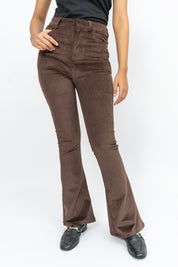 Flared Pant in Corduroy - Chocolate Brown