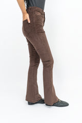 Flared Pant in Corduroy - Chocolate Brown