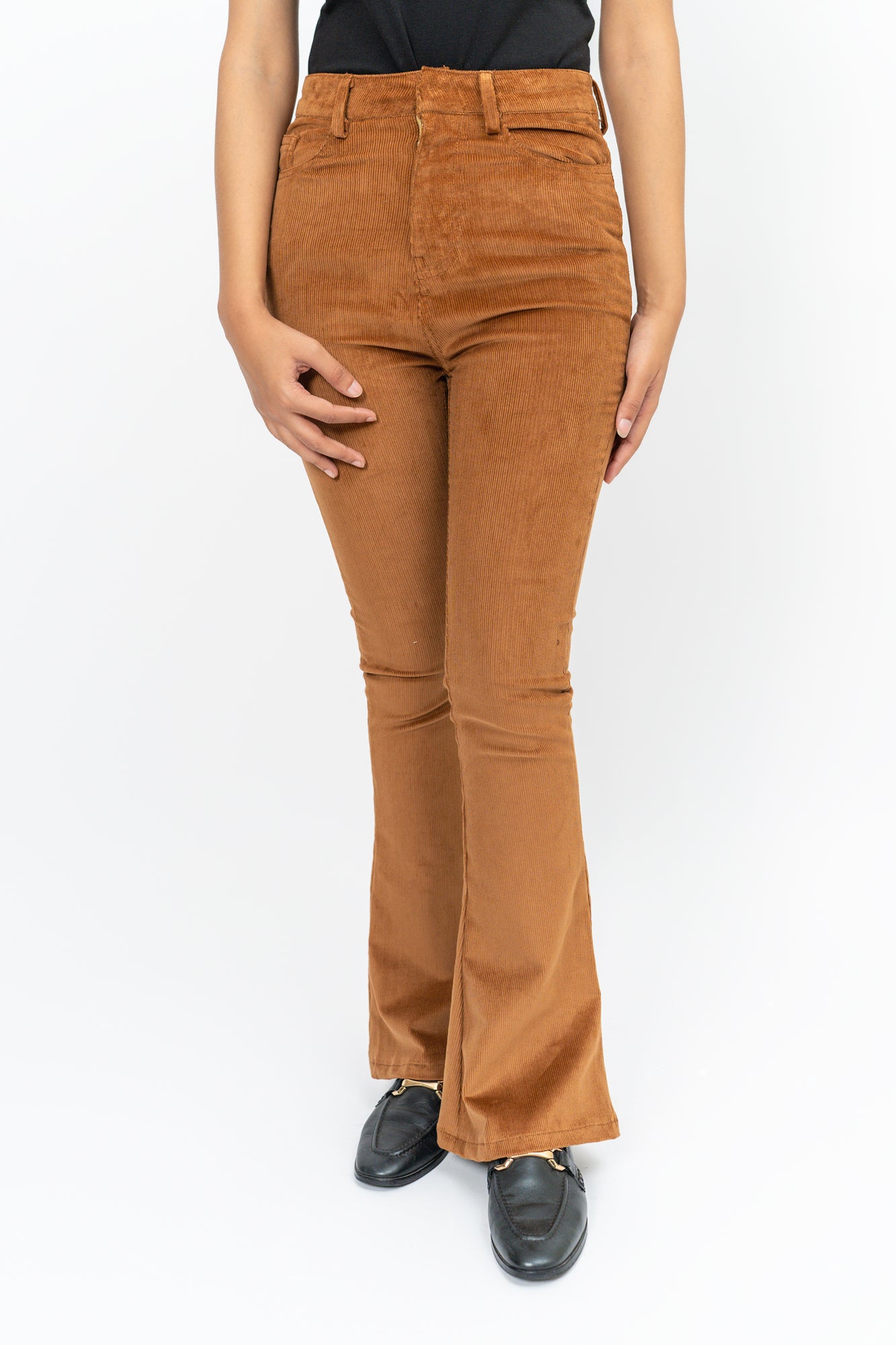 Flared Pant in Corduroy - Brown