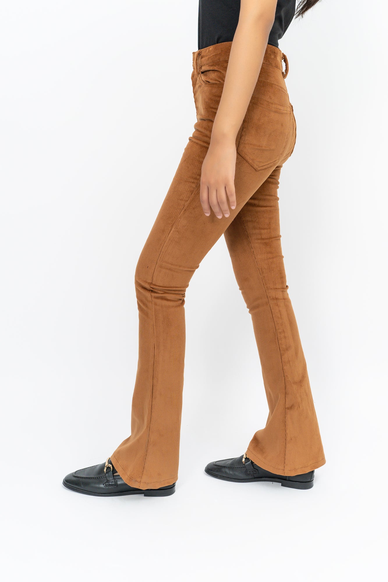 Flared Pant in Corduroy - Brown