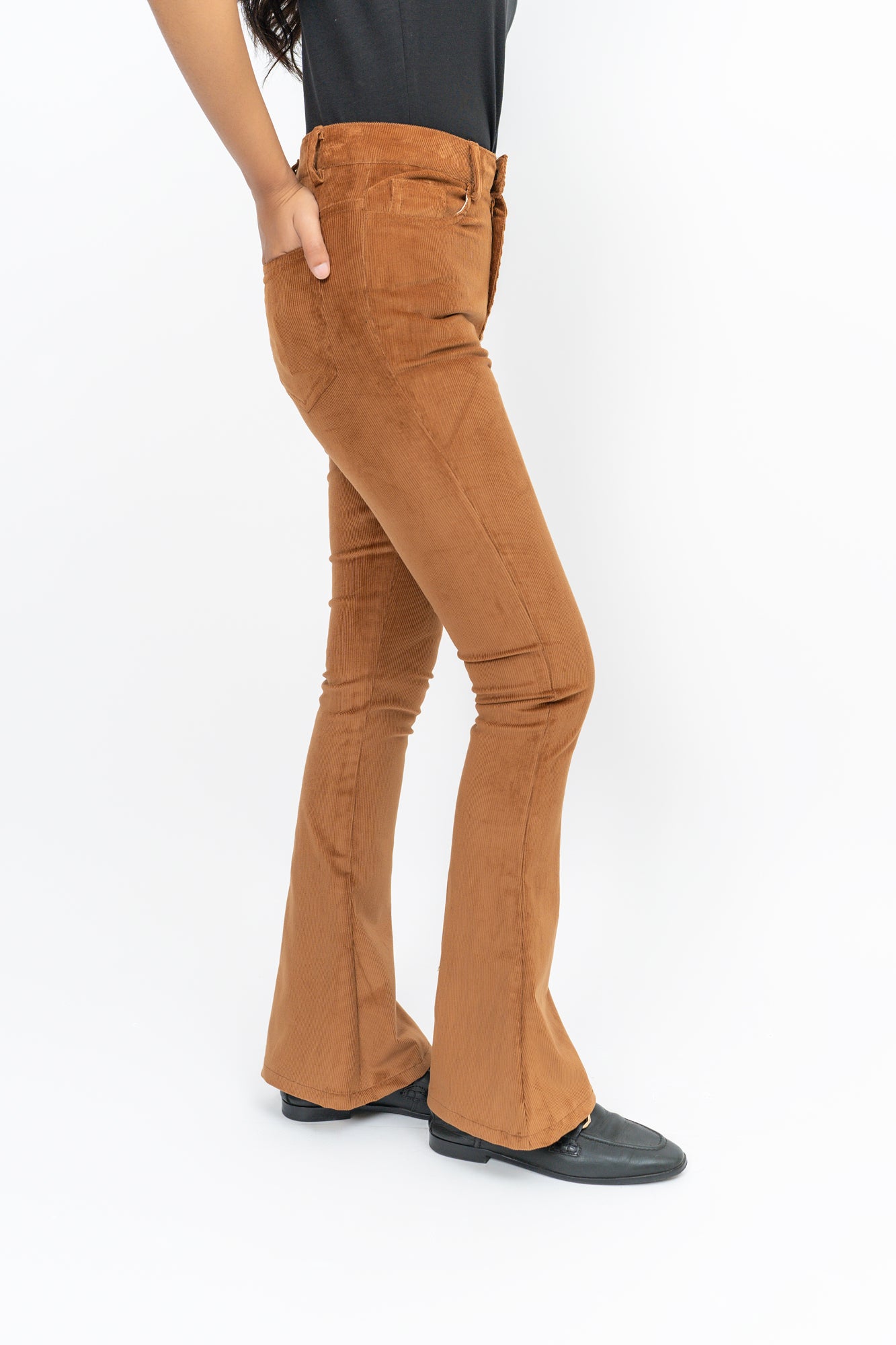 Flared Pant in Corduroy - Brown