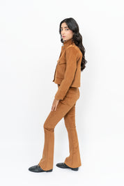 Flared Pant in Corduroy - Brown