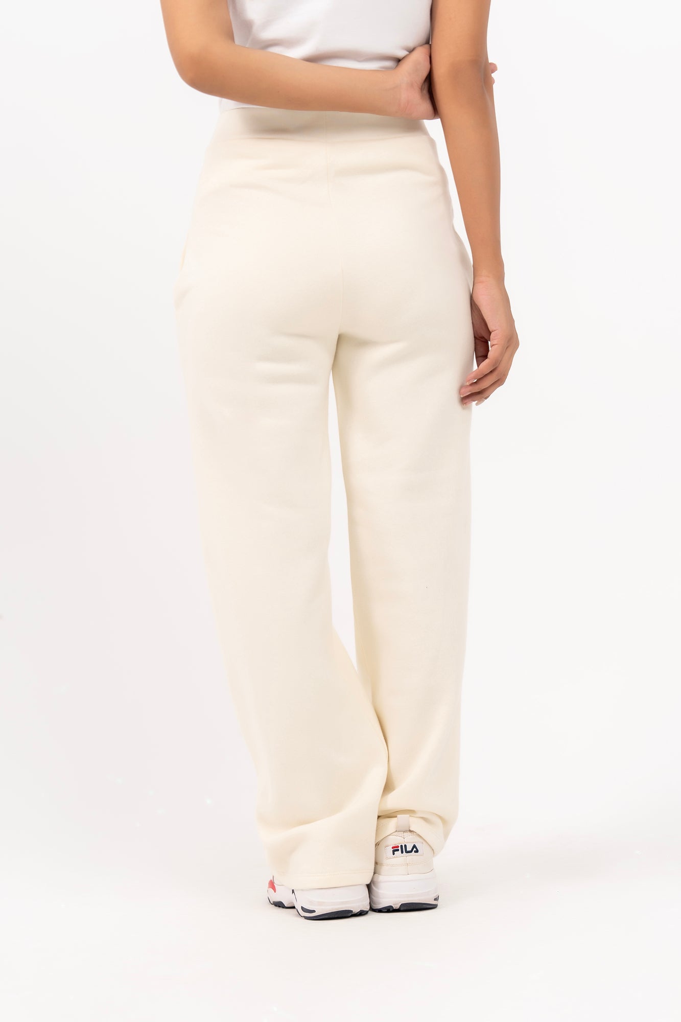 Fleece Wide Leg Pant with Pocket - Cream