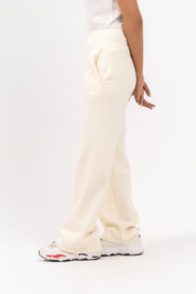 Fleece Wide Leg Pant with Pocket - Cream