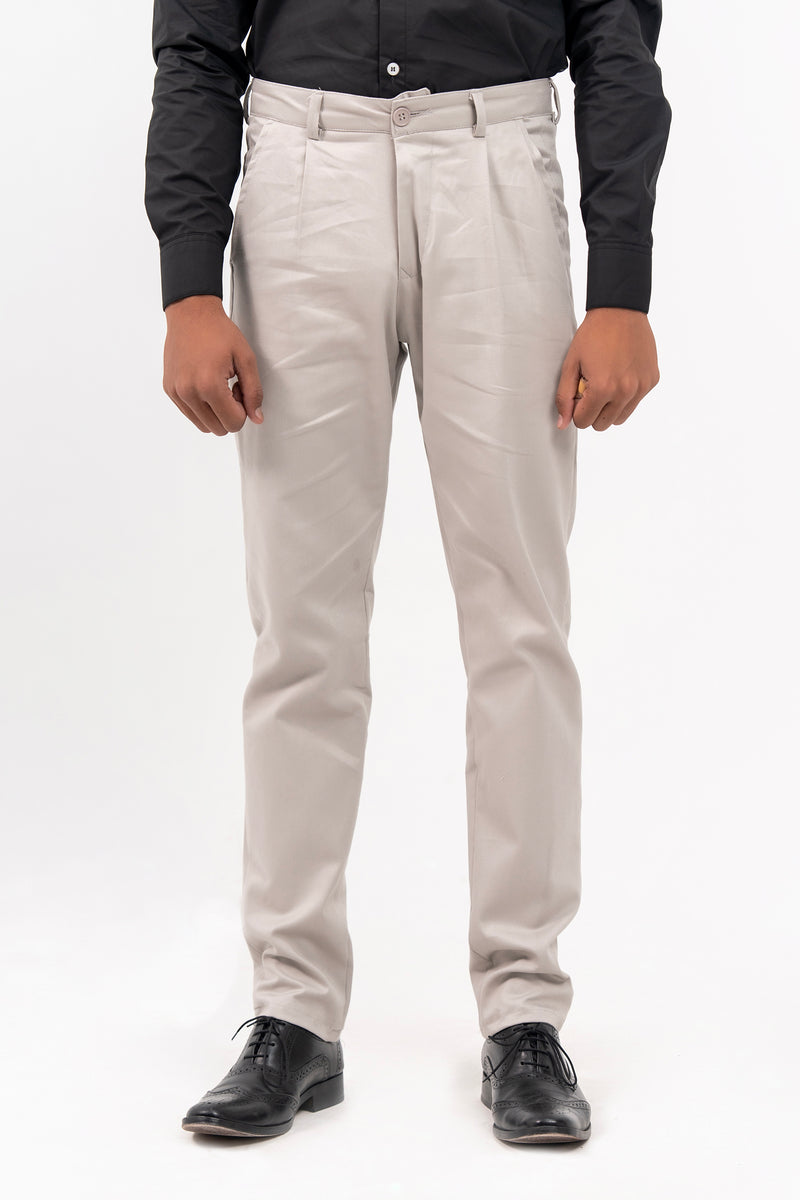 Men's Pleated Straight Pant - Stone