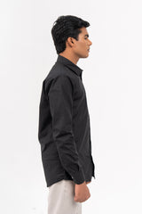 Men's Regular Fit Full Sleeve Shirt - Black