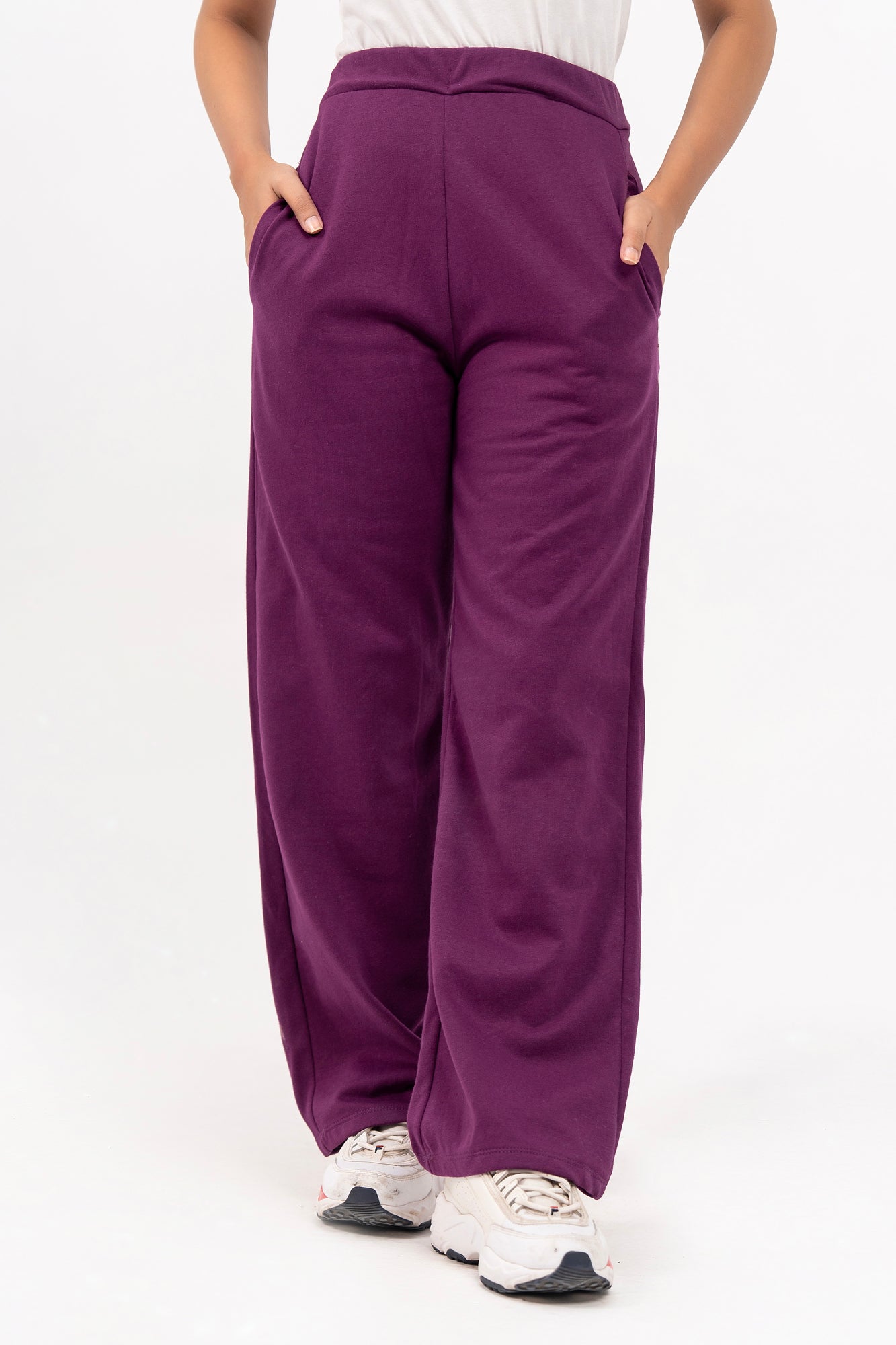 Fleece Wide Leg Pant with pocket - Magenta