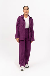 Fleece Overshirt with Pockets - Magenta