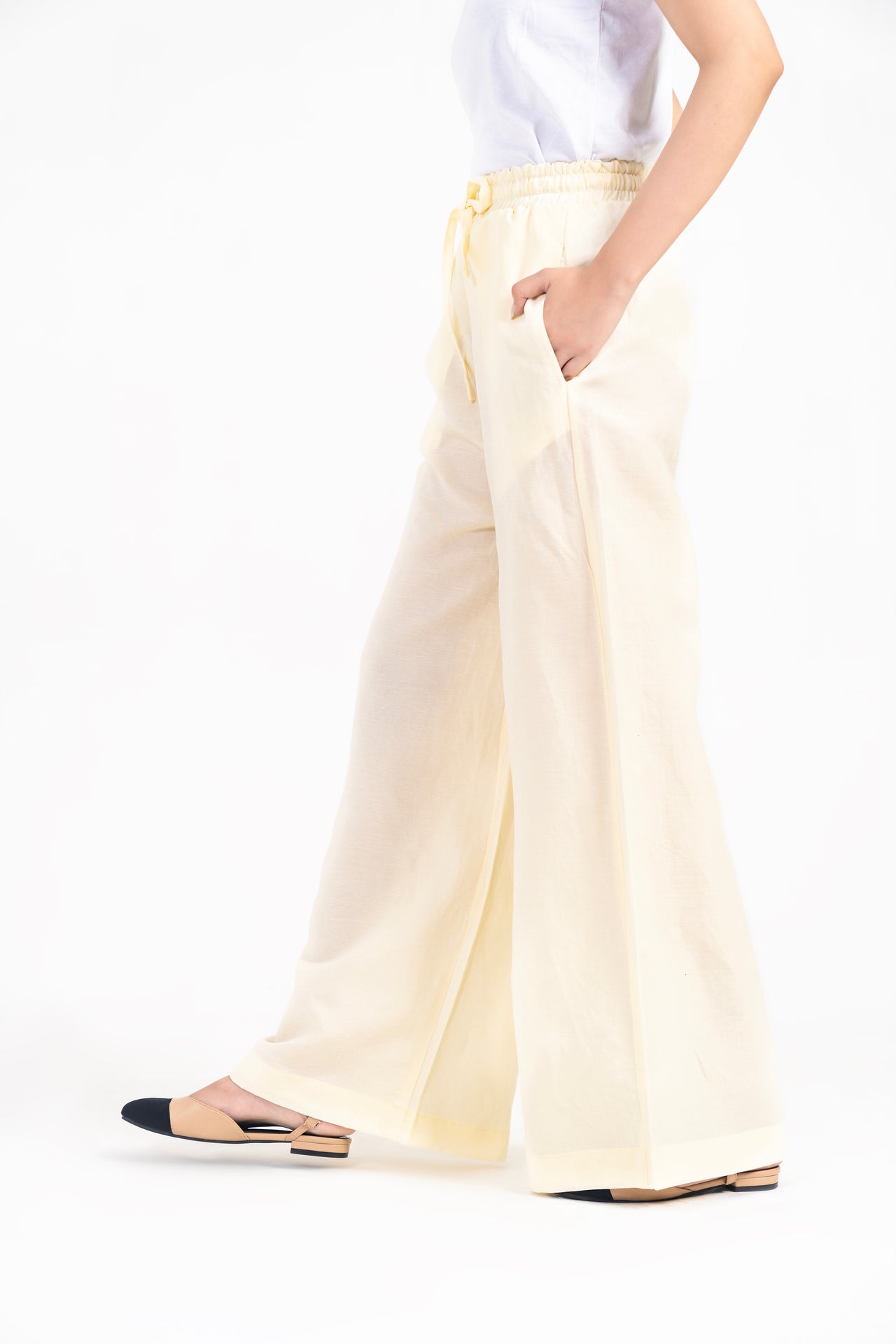 Pull-on Bootcut Pant - Butter Yellow (Linen)
