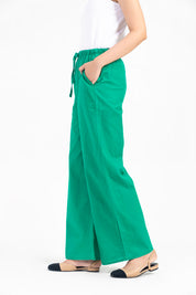 Pull-on Bootcut Pant - Green (Linen)