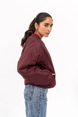 Puff Bomber Jacket - Maroon