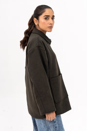 Long Wool Jacket - Dark Green