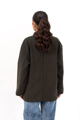 Long Wool Jacket - Dark Green