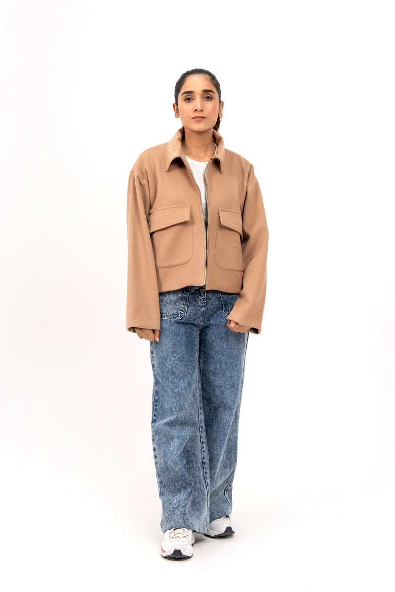 Short Wool Jacket - Camel