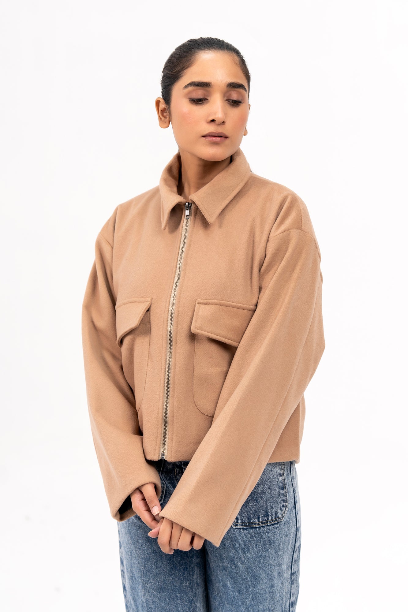 Short Wool Jacket - Camel