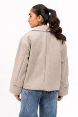 Double Breasted Wool Jacket - Light Grey