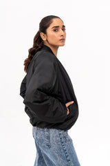 Puff Bomber Jacket - Black