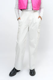 Wide Leg Cargo Pant - White