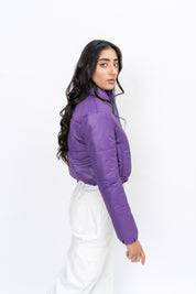 Cropped Puffer Jacket - Purple