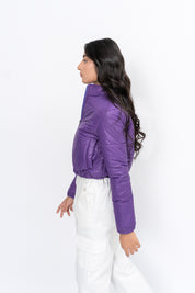 Cropped Puffer Jacket - Purple