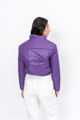 Cropped Puffer Jacket - Purple