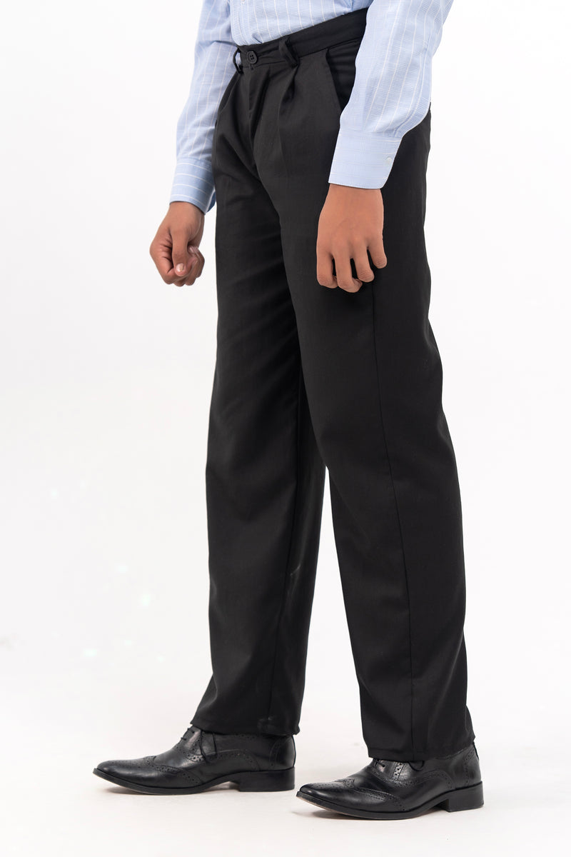 Men's Pleated Wide Leg Pant - Black