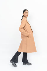 Double Breasted Wool Coat - Camel