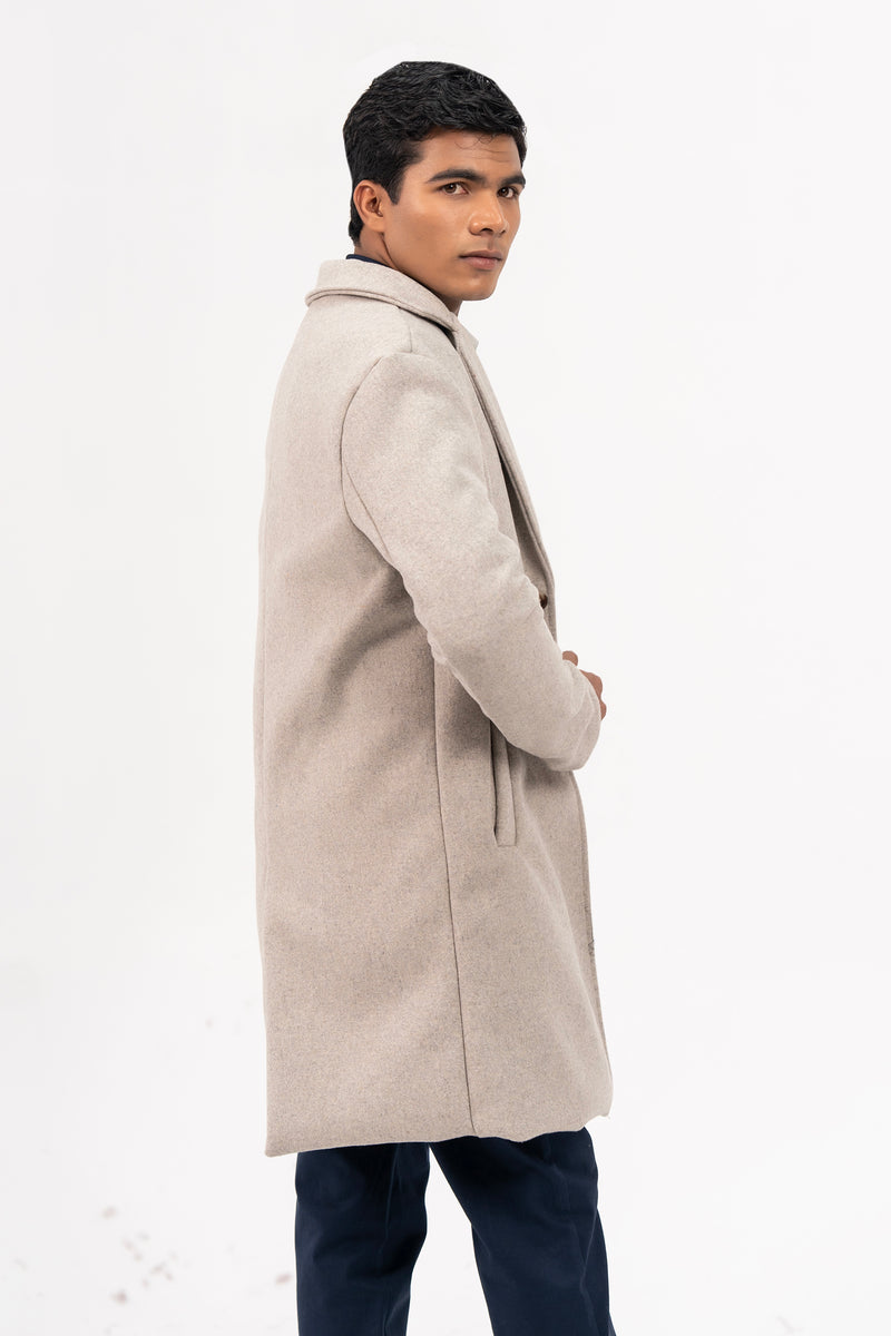 Men's Wool Coat - Light Grey