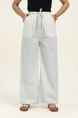 Pull on Pant - Black pinstripe on white