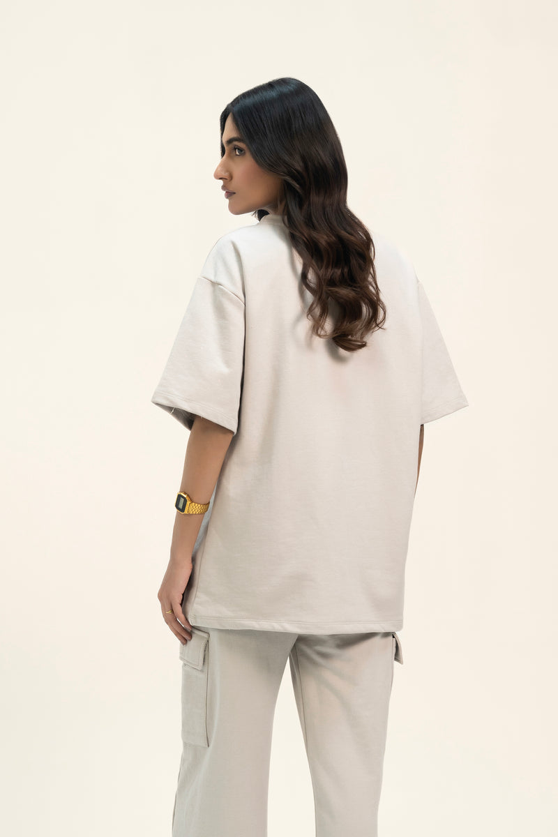 Oversized Terry Top - Stone