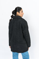 Sherpa Short Coat- Black