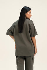 Oversized Terry Top - Army Green