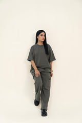 Oversized Terry Top - Army Green