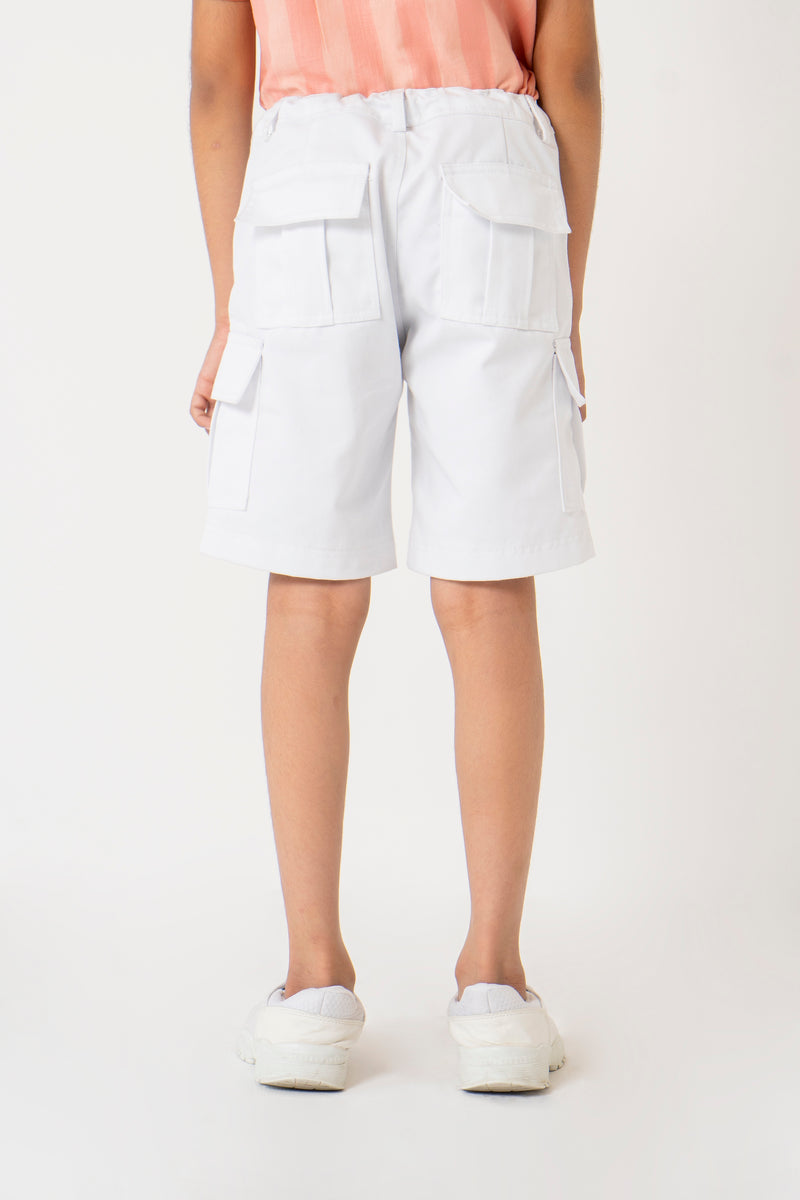 Boys Cargo Shorts - White