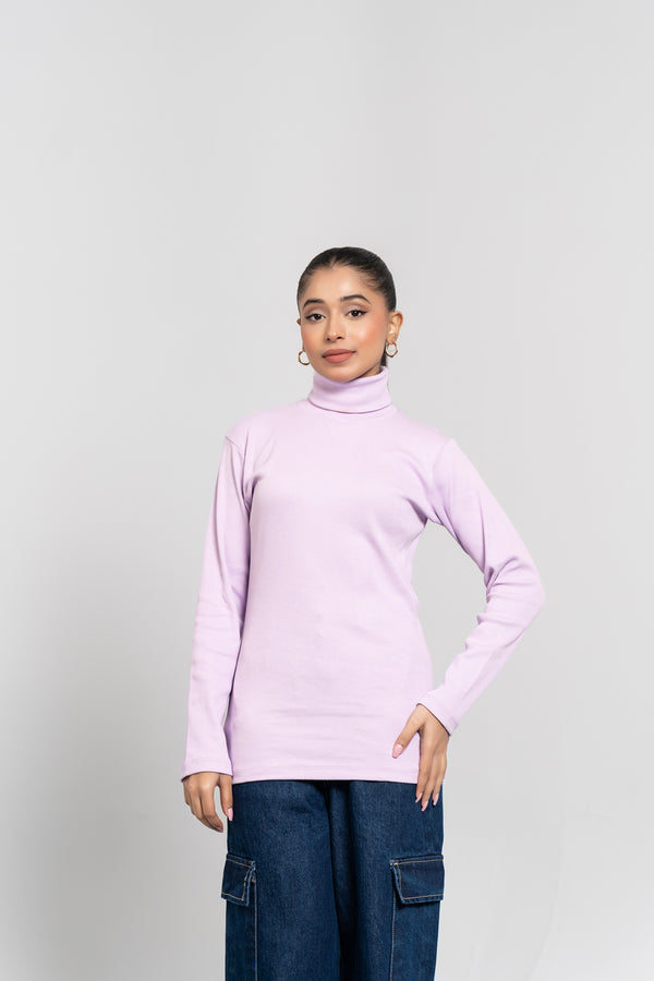 Turtleneck Top - Light Lilac