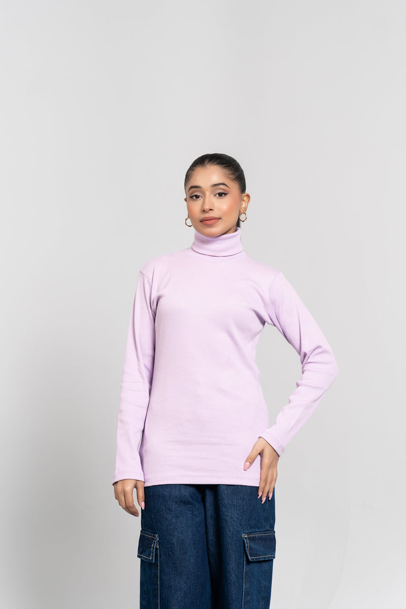 Turtleneck Top - Light Lilac