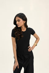 Cropped Dri Fit T-Shirt - Black