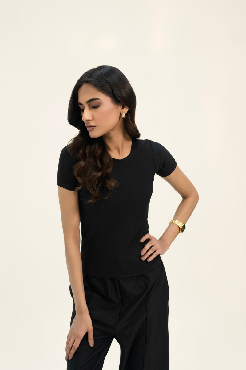 Cropped Dri Fit T-Shirt - Black