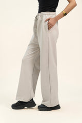 Wide Leg Pant in Terry - Stone